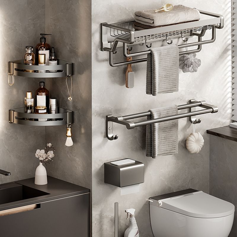 Avtoit | Contemporary bathroom accessory set made of matte stainless steel-aluminum with bathrobe hook/towel rail