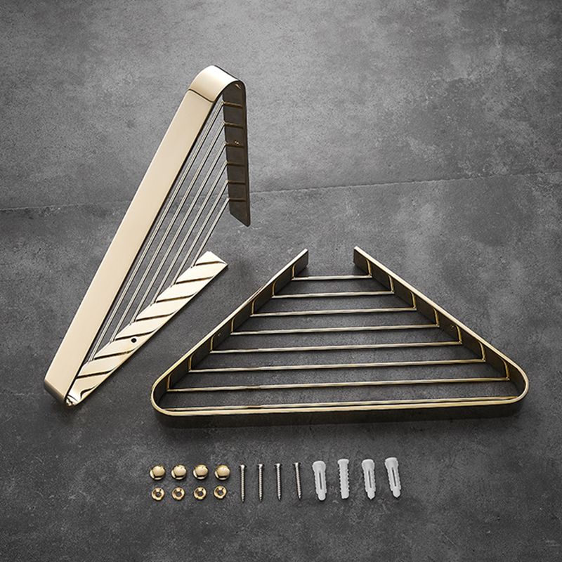 Avtoit | 2-piece modern bathroom accessory set, polished chrome/gold, bathroom shelf