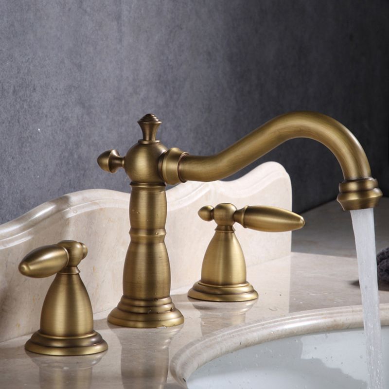 Avtoit | European Style Widespread Sink Mixer Brass 2 Handle Bathroom Vessel Mixer with Hoses