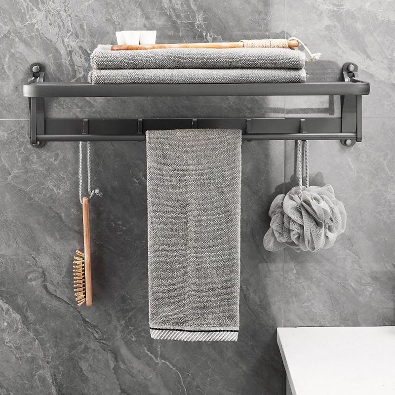 Avtoit | Gray 6/7-piece modern bathroom accessory set bathroom shelf/bath towel hooks/towel bar included