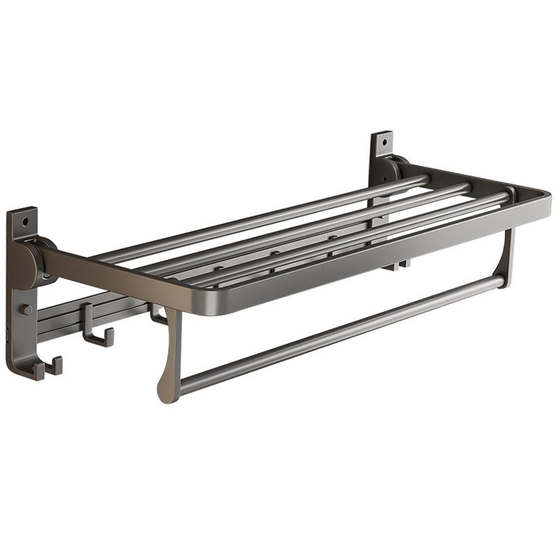 Avtoit | Gray Aluminum Bathroom Accessory Set Contemporary Bathroom Shelf