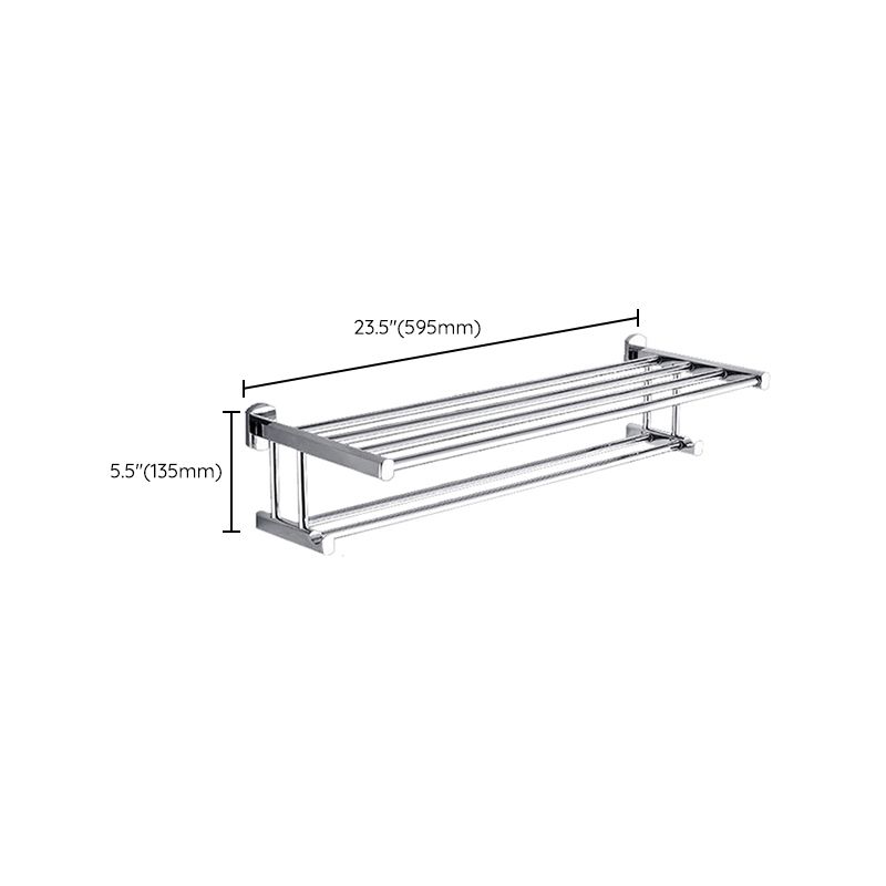 Avtoit | Polished Chrome Modern Bathroom Accessory Set Silver Towel Holder/Bath Shelf