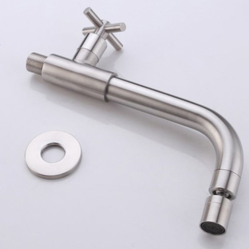 Avtoit | Contemporary Wall-Mounted Bathroom Faucet Cross Handles Stainless Steel Faucet