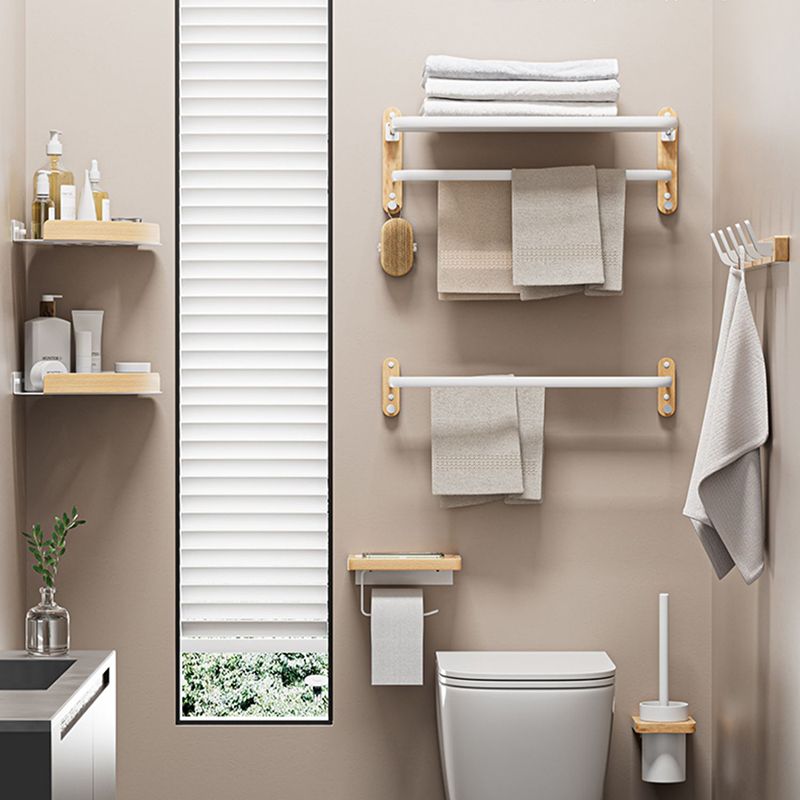 Avtoit | White Metal and Solid Wood Bathroom Accessories Hardware Set