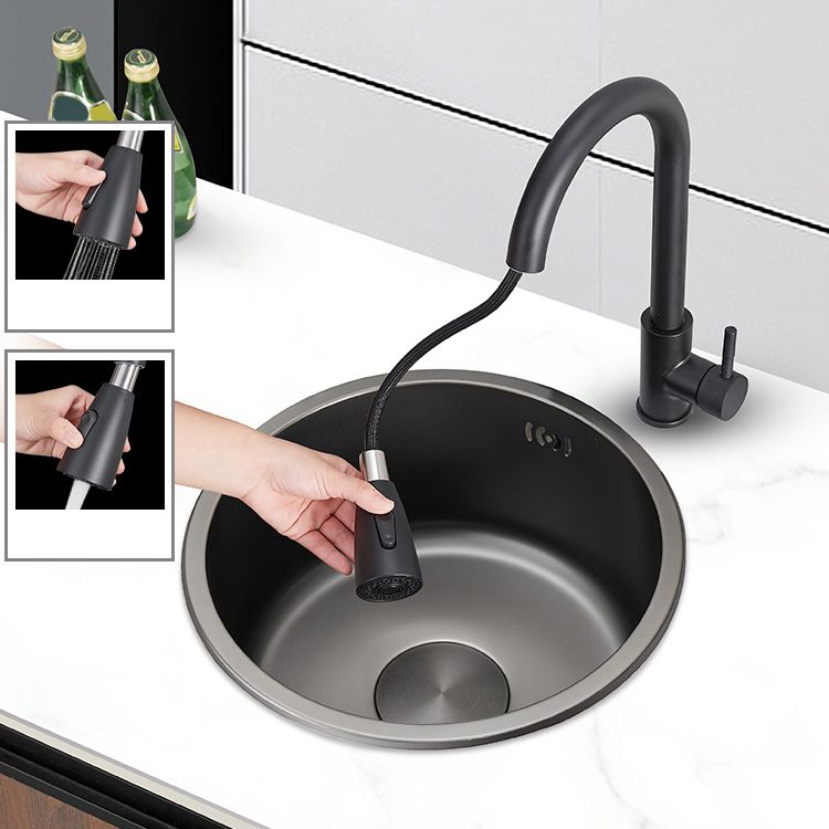 Avtoit | Kitchen Sink Round Single Bowl Color and Scratch Resistant Under-mounted Stainless Steel Kitchen Sink