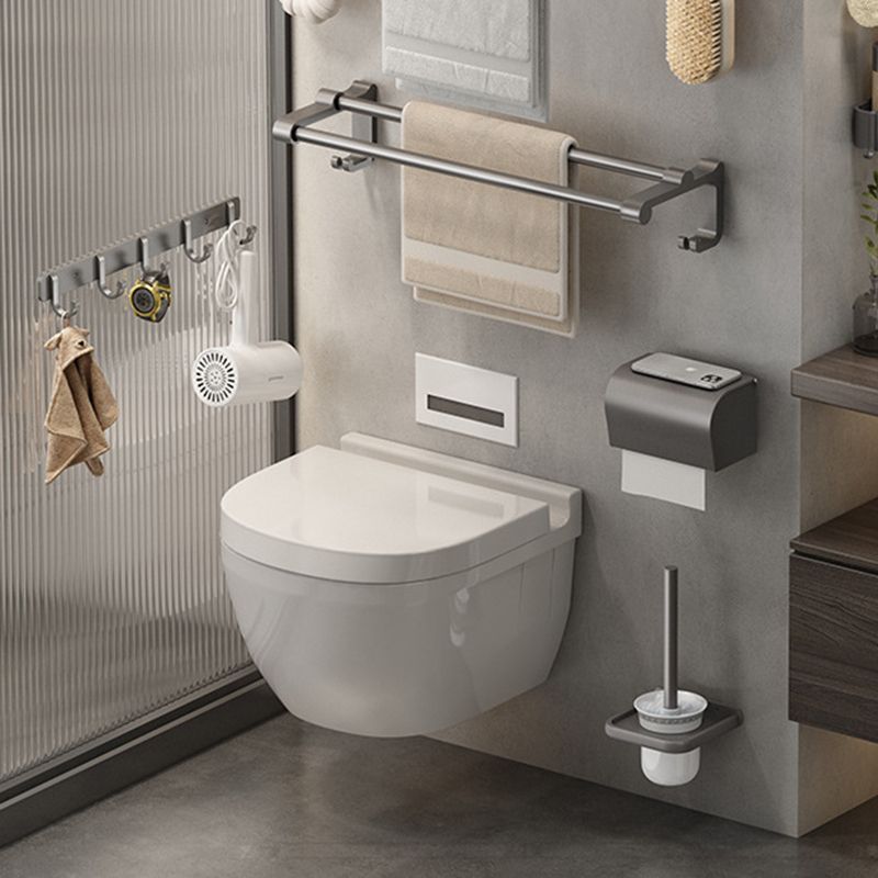 Avtoit | Gray contemporary bathroom accessory set Bathroom shelf/towel holder & bathrobe hook incl.
