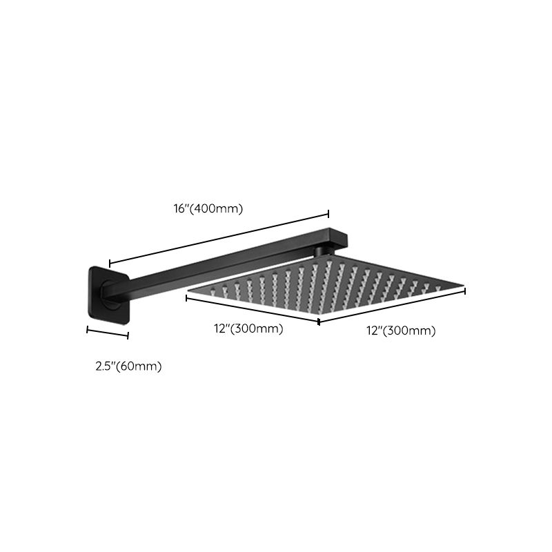 Avtoit | Square and Round Shower Head made of Stainless Steel, Fixed Mounted Ceiling Shower Head in Black