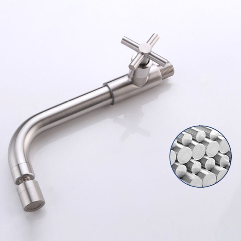 Avtoit | Contemporary Wall-Mounted Bathroom Faucet Cross Handles Stainless Steel Faucet