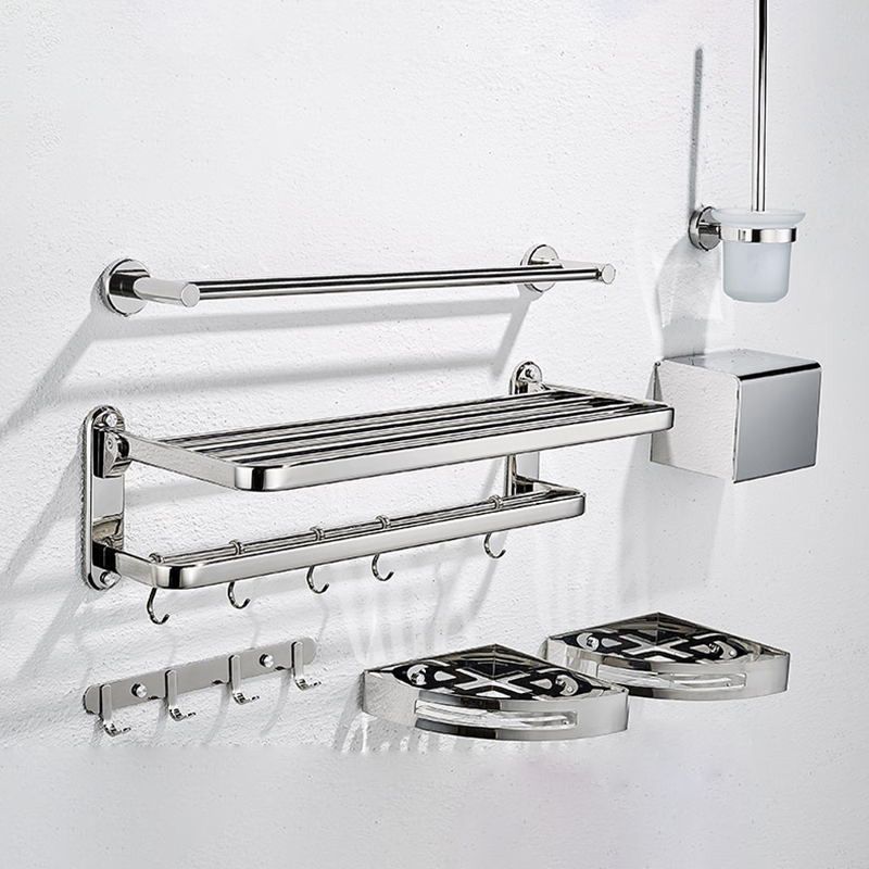 Avtoit | Modern Steel Bathroom Accessory Set Silver Bathroom Accessory Kit