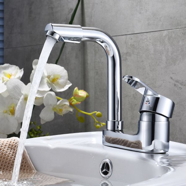 Avtoit | Chrome Round Washbasin Faucet with Swivel Spout for the Bathroom