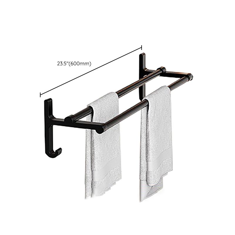 Avtoit | Chrome/Black Classic Bathroom Accessory Set Modern Bath Shelf/Towel Bar & Paper Holder