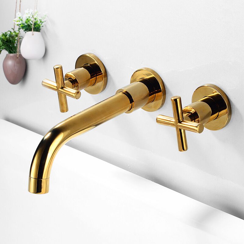 Avtoit | 3 holes faucet 2 cross handle wall-mounted faucet for the bathroom