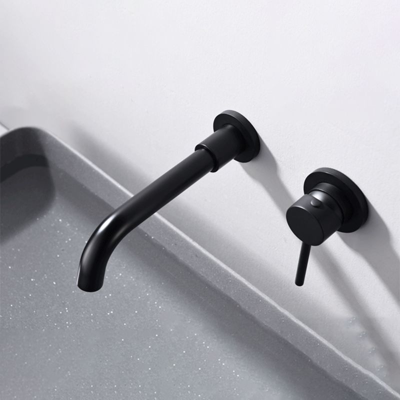 Avtoit | Round Single Handle Bathroom Faucet 2-Hole Wall Mounted Bathroom Faucet with Swivel Head