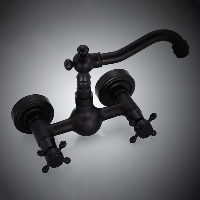 Avtoit | Traditional Wall Mounted Metal Bathtub Filler Low Arc Waterfall Bathroom Faucet