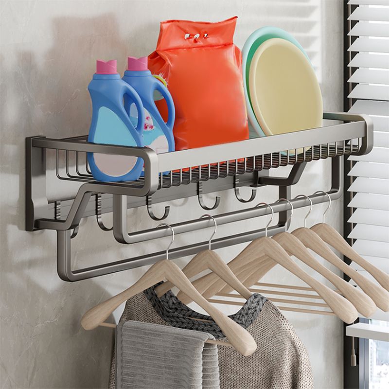 Avtoit | Contemporary bathroom accessory set made of matte stainless steel-aluminum with bathrobe hook/towel rail