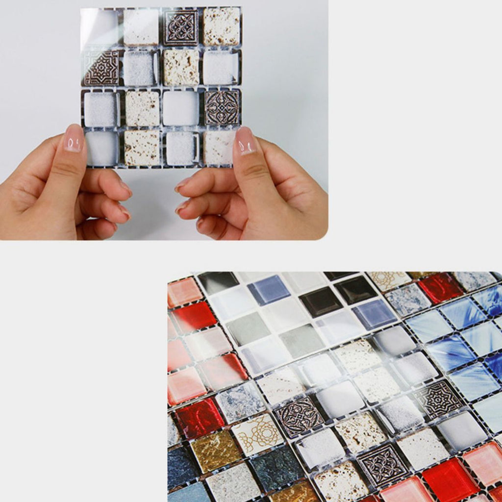 Avtoit | Pattern Color Stone Peel and Stick Mosaic Tile Peel and Stick Tiles Set of 20