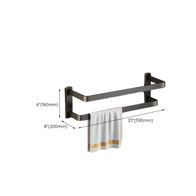 Avtoit | Contemporary bathroom accessory set with black finish and bath shelf/towel bar