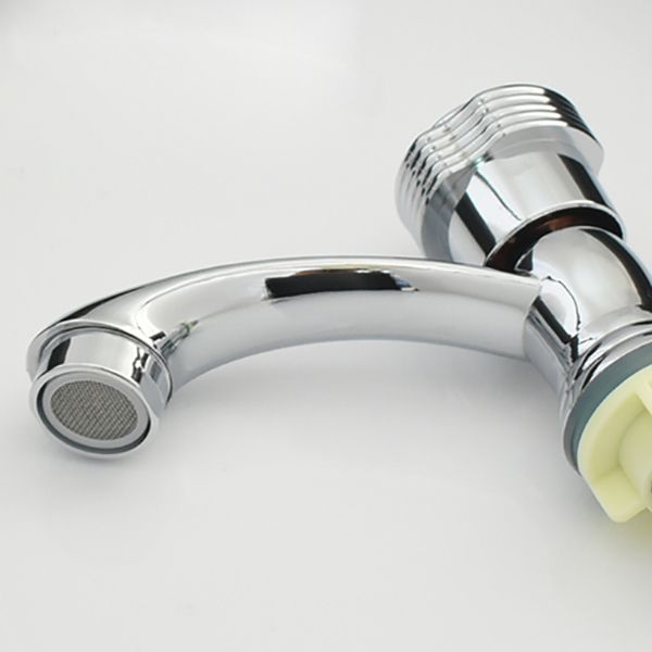 Avtoit | Contemporary Water Tap Knob Handle Low Arc Zinc Faucet in Silver