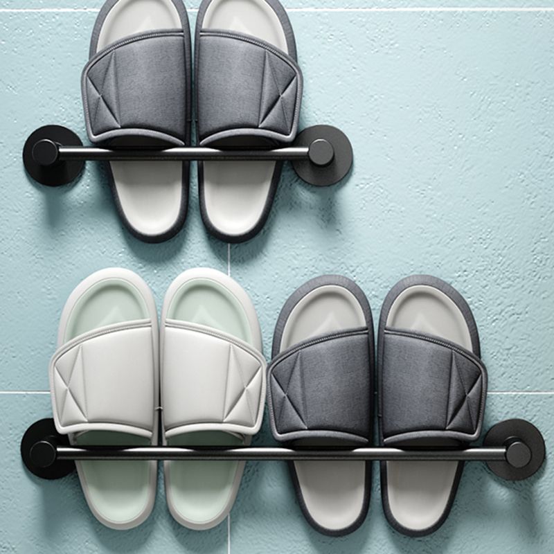 Avtoit | 2-piece modern bathroom accessory set metal slipper rack/towel bar
