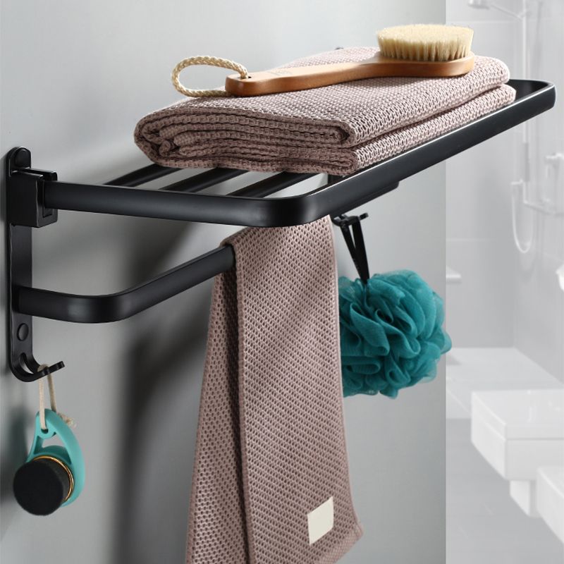Avtoit | Contemporary Bathroom Accessory Set Black Surface Bathrobe Hook/Towel Ring Bar