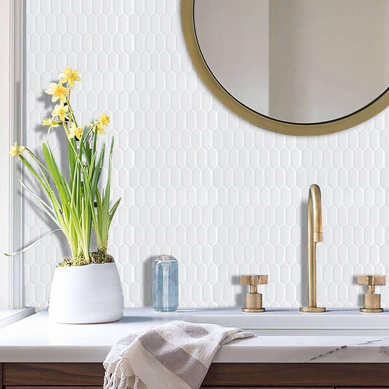Avtoit | Modern Peel & Stick Field Tile PVC Hexagon Mosaic Tile Peel and Stick Back Wall