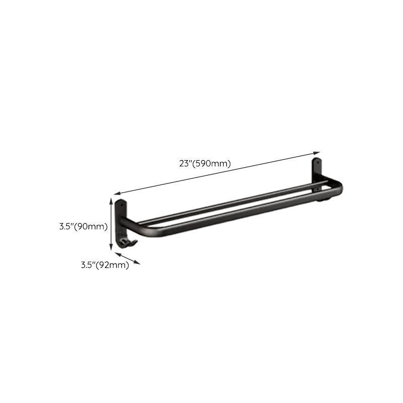 Avtoit | Classic Bathroom Accessories Set in Aluminum Black Finish Bathrobe Hook/ Towel Bar