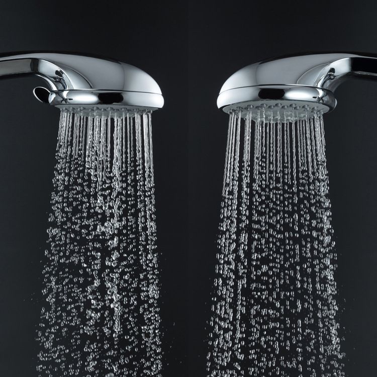 Avtoit | Single Double Showerhead Square High Arc Showerhead Combo in Chrome