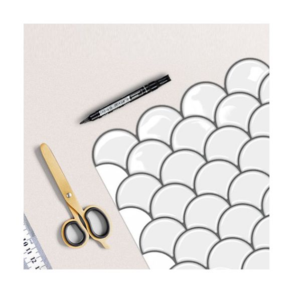 Avtoit | Fish scale Peel & Stick field tile square plastic Peel & Stick mosaic tile