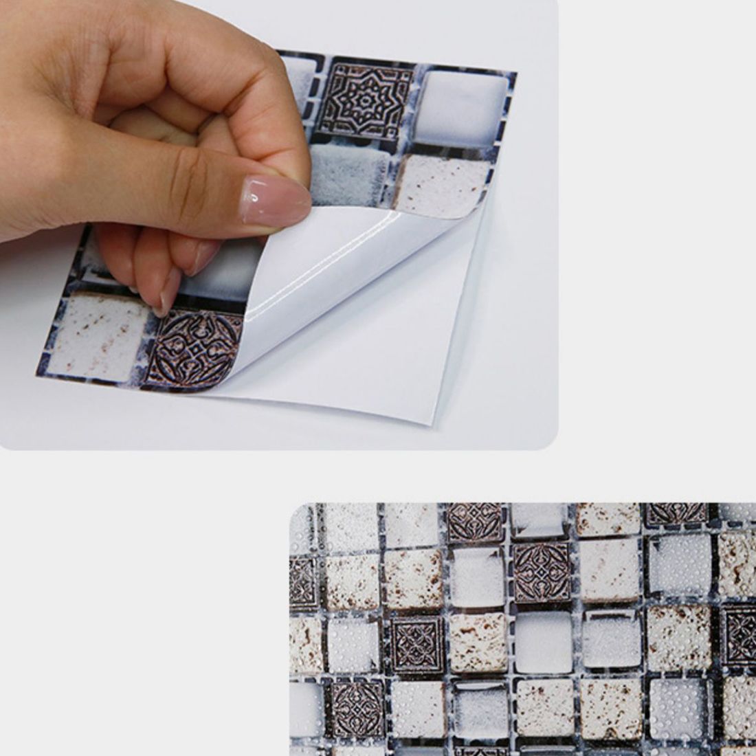 Avtoit | Pattern Color Stone Peel and Stick Mosaic Tile Peel and Stick Tiles Set of 20