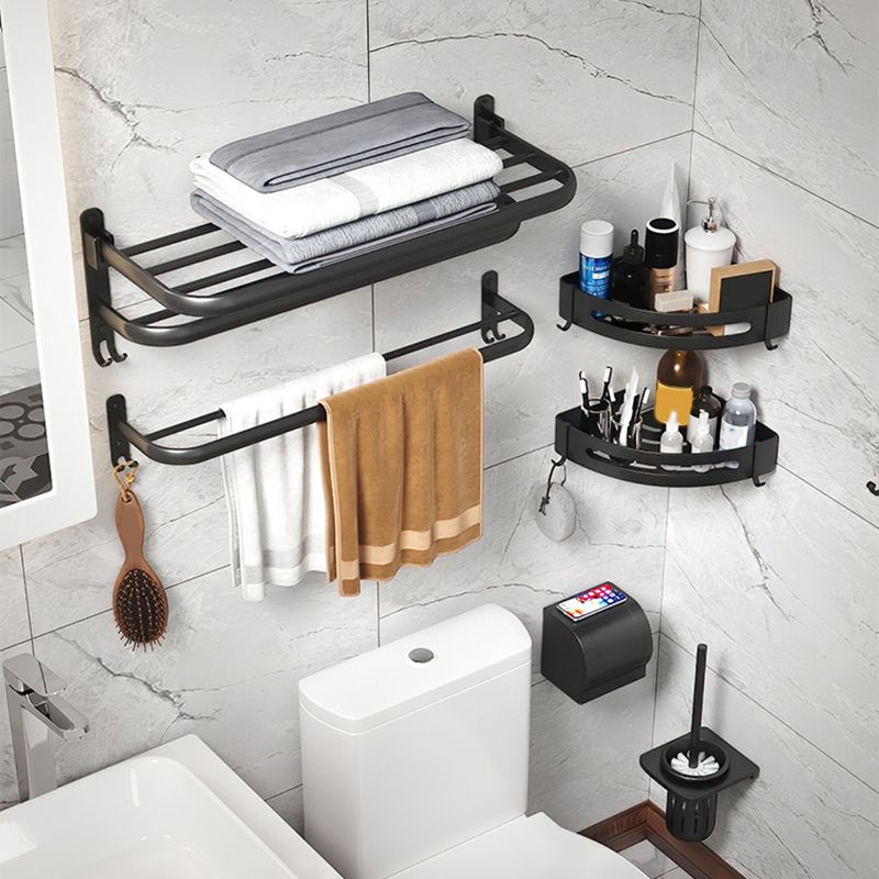 Avtoit | Modern Bathroom Hardware Set Matte Black Metal Bathroom Accessory Kit