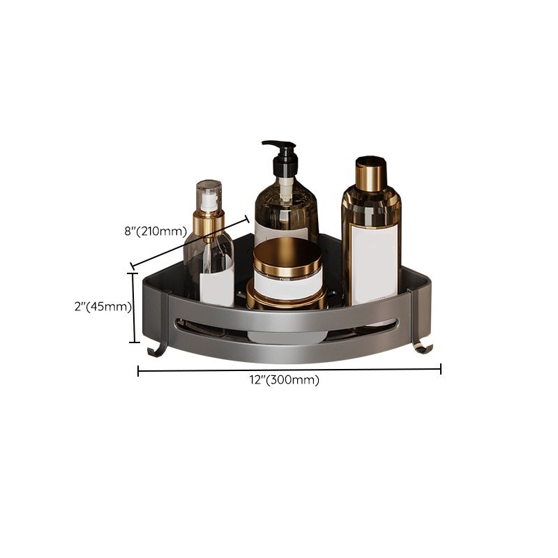 Avtoit | Gray Aluminum Bathroom Accessory Set Contemporary Bathroom Shelf