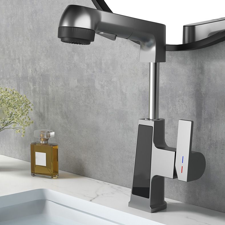 Avtoit | Modern Sink Faucet Pull-Down Lever Handle Brass Faucet Bathroom