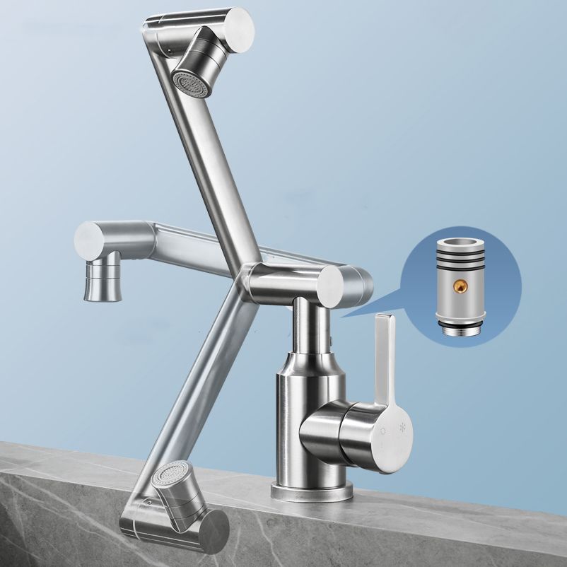 Avtoit | Swiveling Outlet Vessel Sink Faucet Stainless Steel Lever Handle Sink Faucet with Water Hose