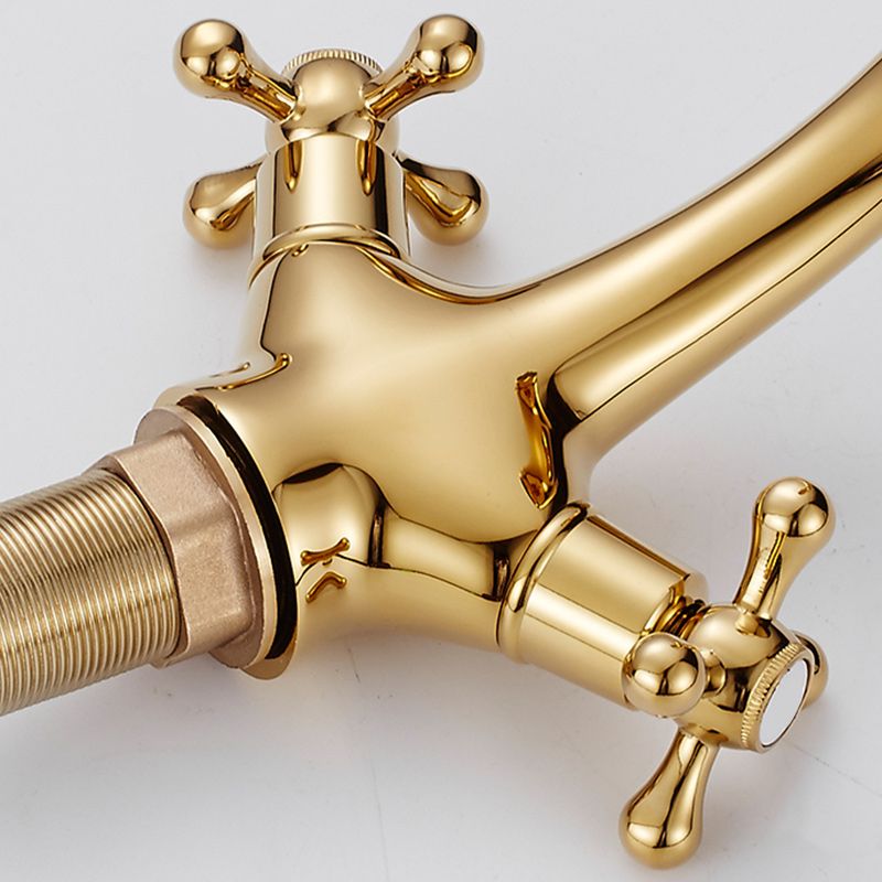 Avtoit | Centered Basin Mixer Single Hole Bathroom Faucet with 2 Cross Handles