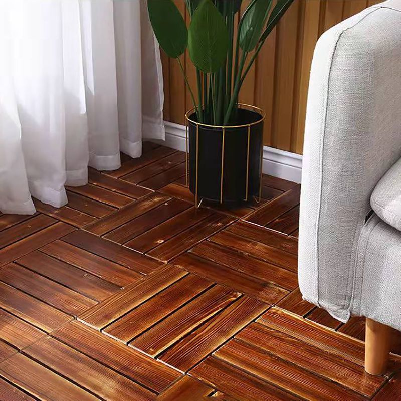 Avtoit | 4-Slat Wood Floor Tiles Interlocking Installation Floor Tiles