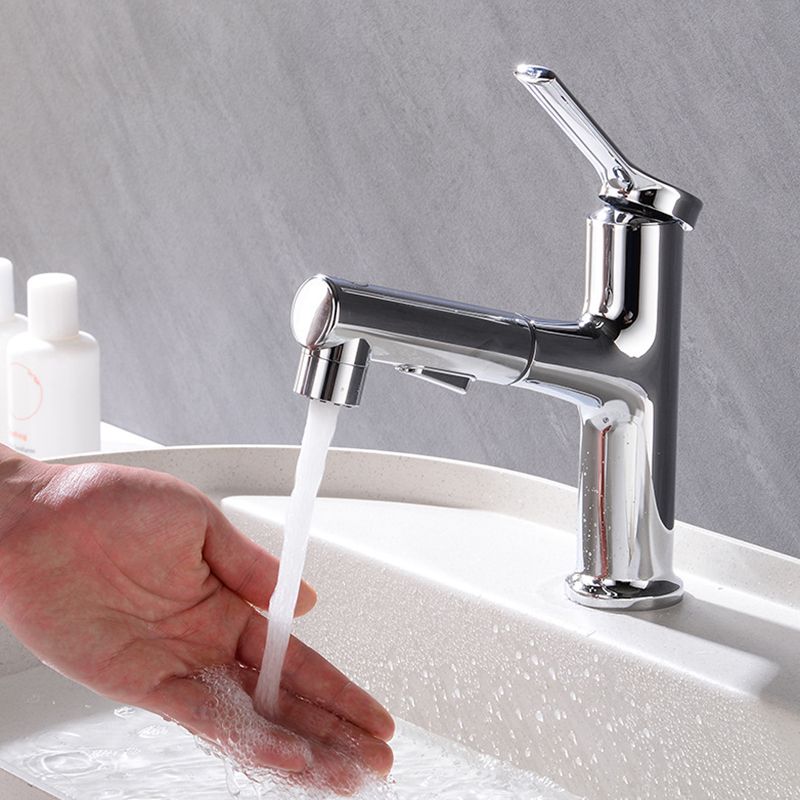 Avtoit | Round contemporary bathroom faucet with lever handle and single hole installation