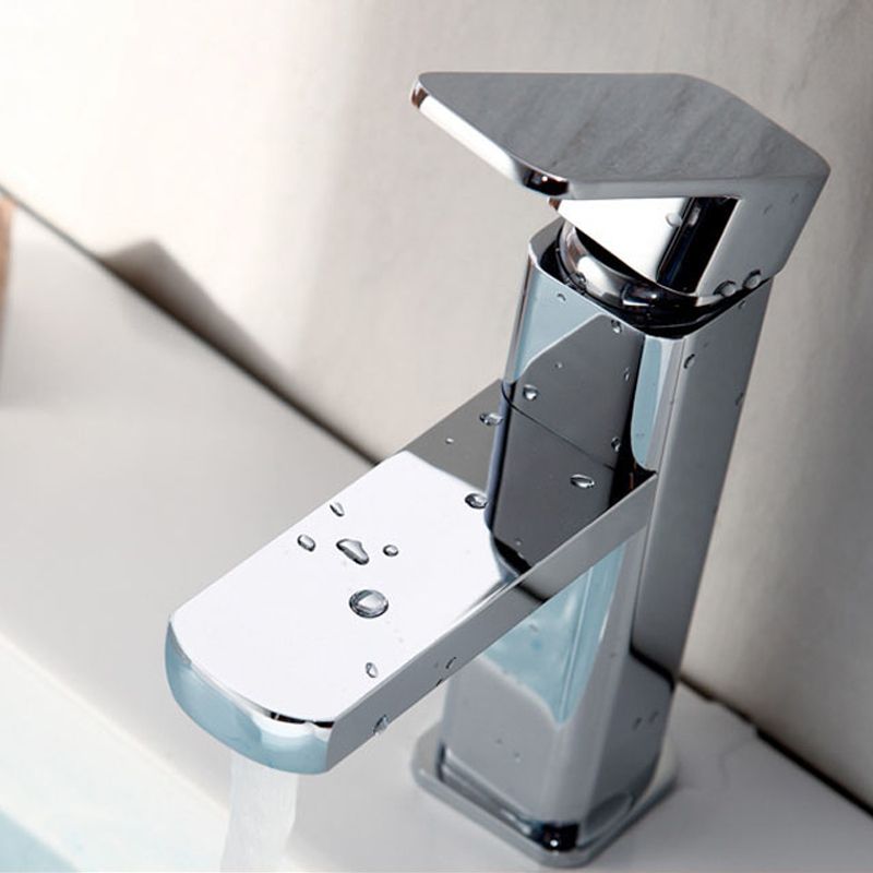 Avtoit | Cubic Chrome Bathroom Faucet Low Arc Single Lever Basin Faucet