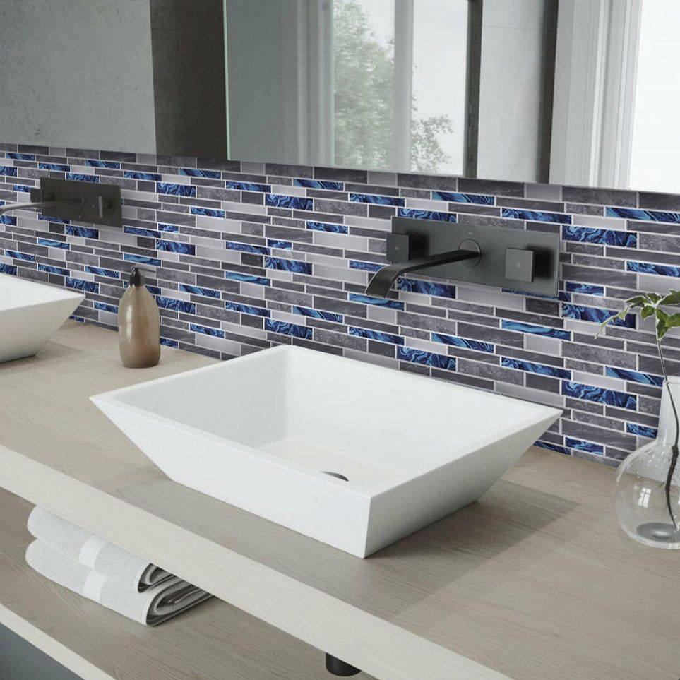 Avtoit | Peel and Stick Wall Tile Rectangle PVC Subway Waterproof Peel & Stick Tile 10-Pack
