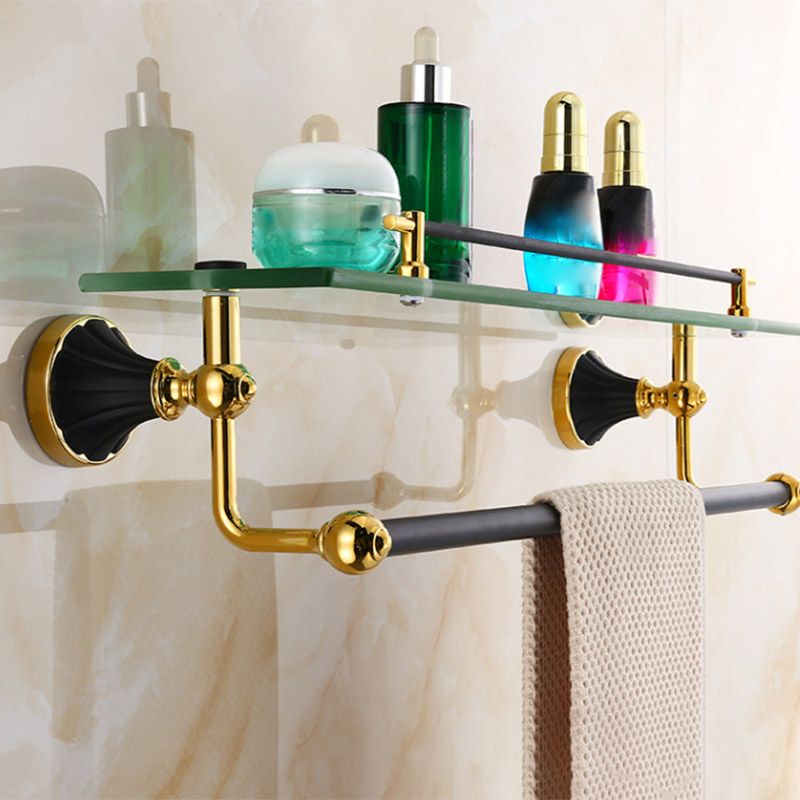 Avtoit | Traditional Bathroom Accessories Set Towel Bar Bathroom Shelf Black Bathroom Accessories Set