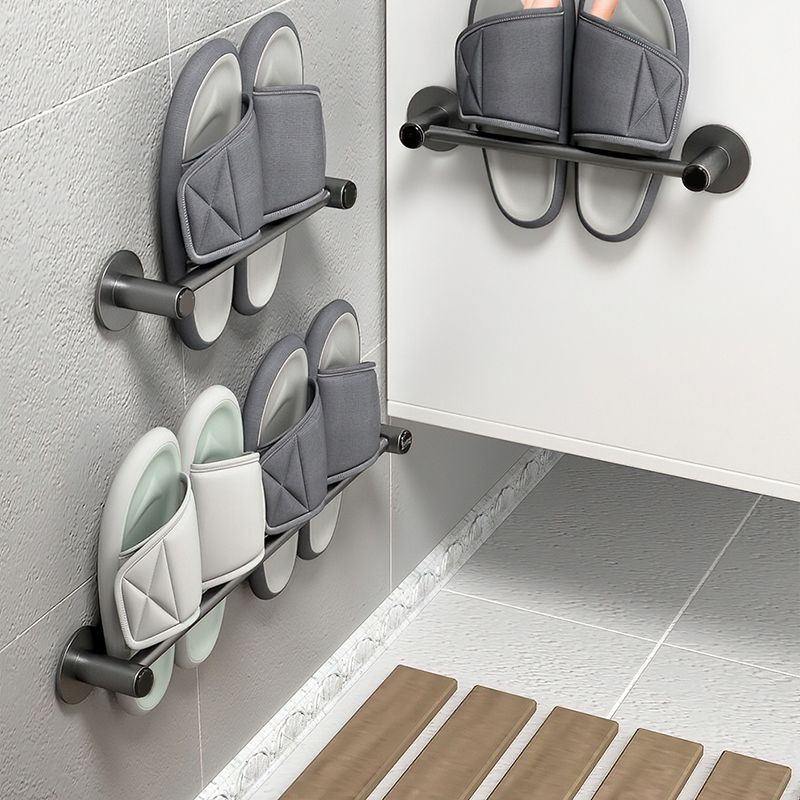 Avtoit | 2-piece modern bathroom accessory set metal slipper rack/towel bar