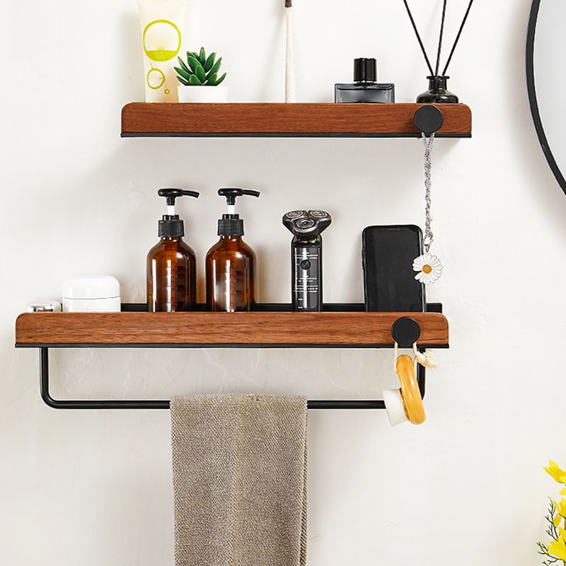 Avtoit | Walnut Brown Bathroom Accessory Set Metal Folding Bath Hardware Set