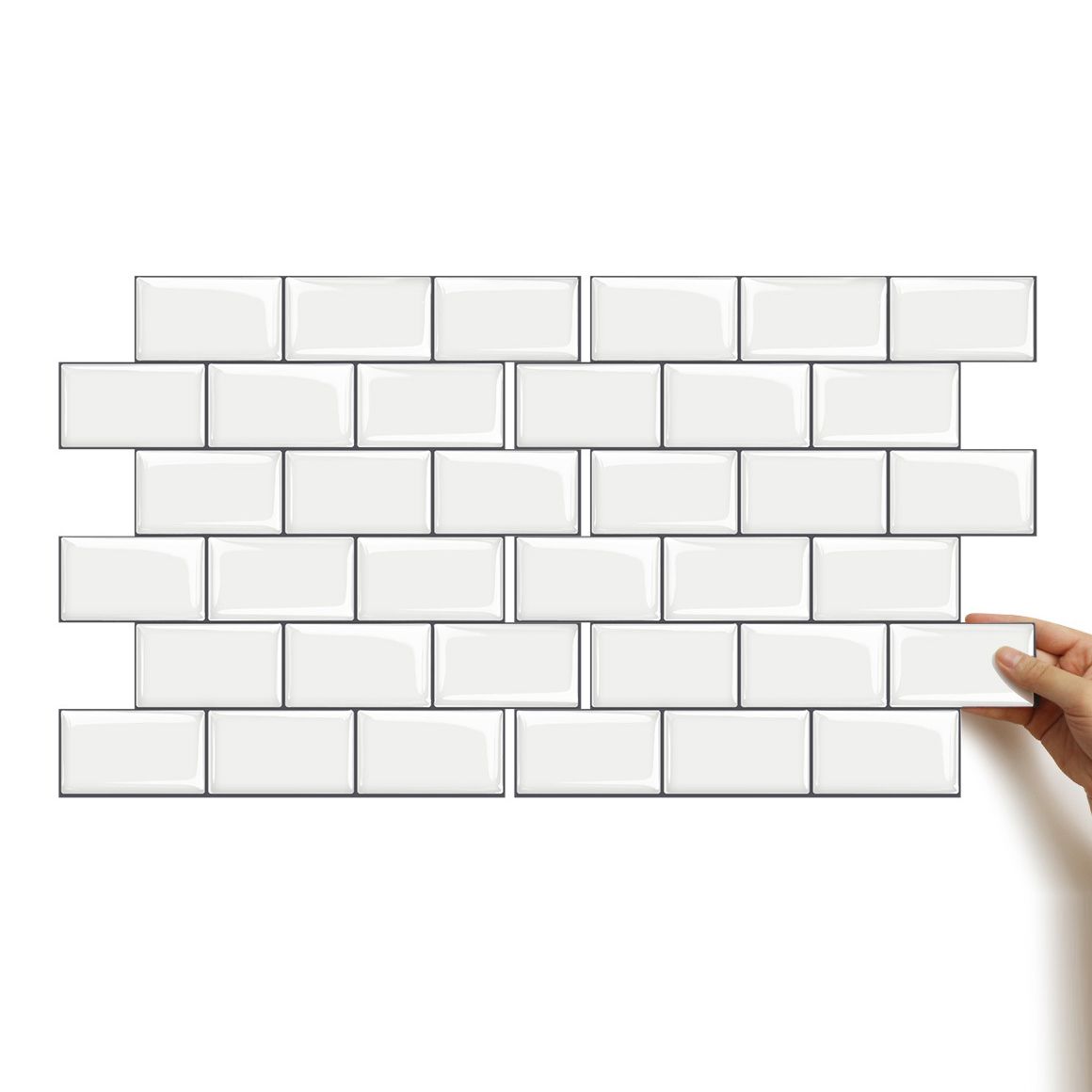 Avtoit | 12"x 12" Resin Mosaic Tiles Square Self-Adhesive Tiles for Backsplash & Wall Tile