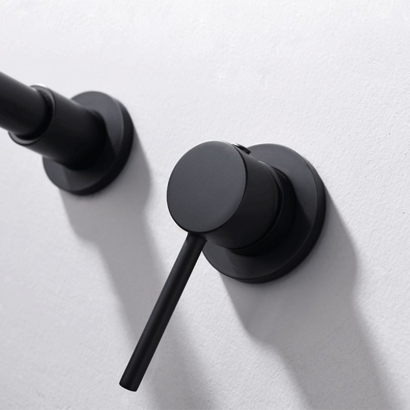 Avtoit | Round Single Handle Bathroom Faucet 2-Hole Wall Mounted Bathroom Faucet with Swivel Head