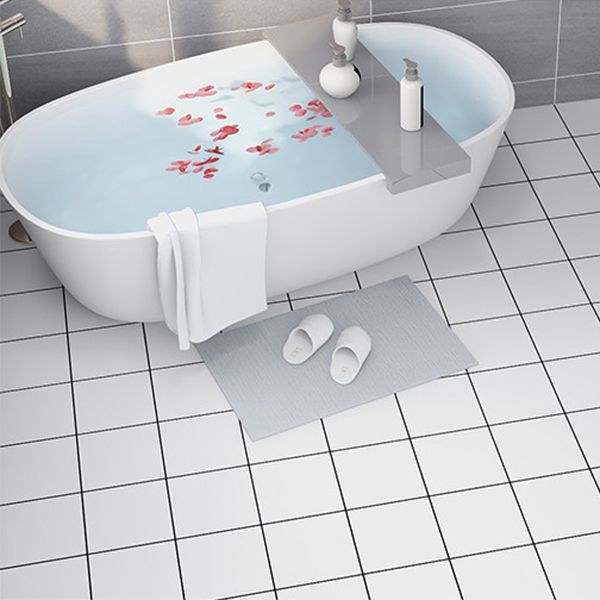 Avtoit | Modern Vinyl Planks Peel and Stick Grid Print PVC Flooring for the Bathroom