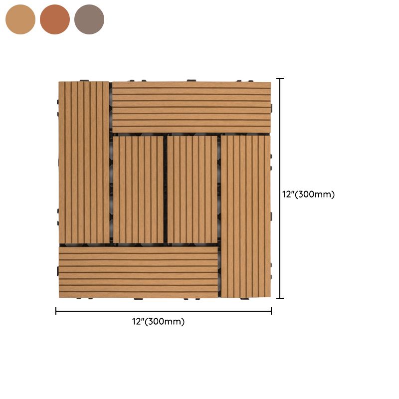 Avtoit | Square Click Patio Floor Tiles Stripe Pattern Tile Set Floorboard