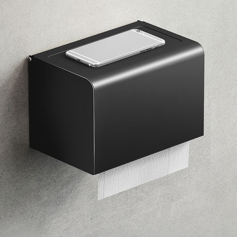 Avtoit | Contemporary bathroom accessory set with black finish and bath shelf/towel bar