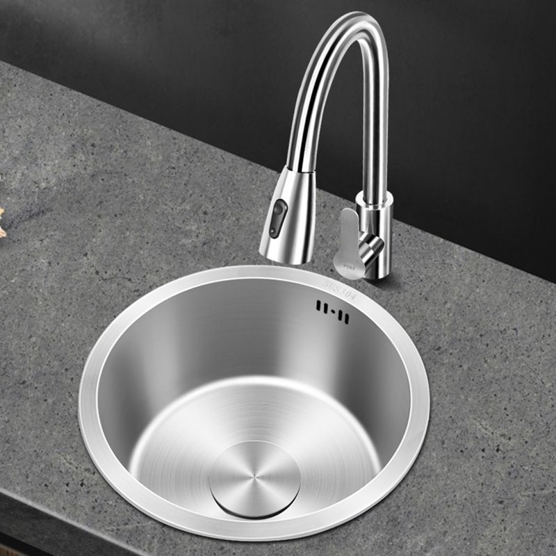 Avtoit | Contemporary Style Kitchen Sink Stainless Steel Round Kitchen Sink