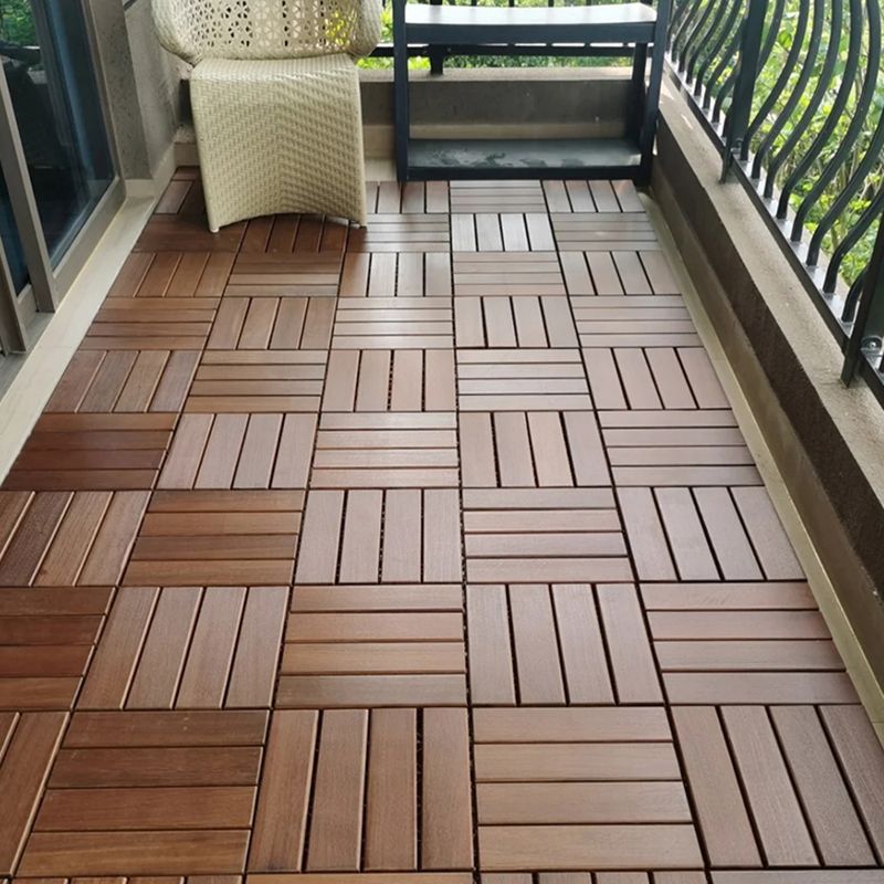 Avtoit | 4-Slat Wood Deck/Patio Floor Tiles Interlocking Installation Floor Tiles
