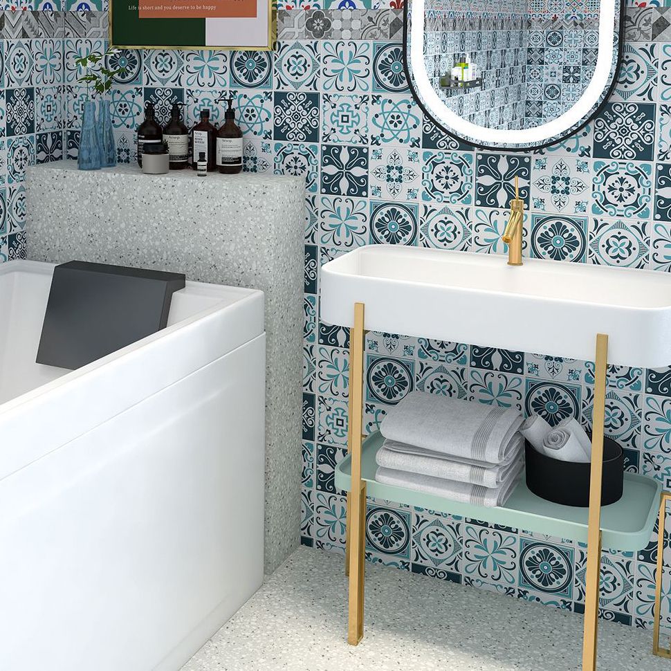 Avtoit | Plastic Peel & Stick Tile Square Stain-Resistant Wallpaper for Back Wall