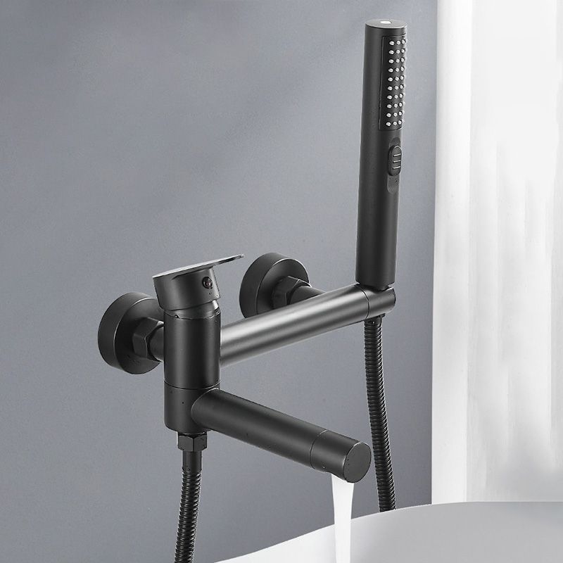 Avtoit | Modern Bathtub Edge Piece Single-Lever Wall-Mounted Bathtub Faucet with Hand Shower